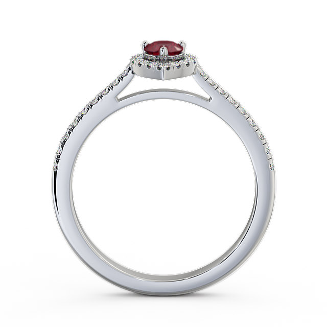 Halo Ruby and Diamond 0.37ct Ring 9K White Gold - Ruelle GEM17_WG_RU_UP