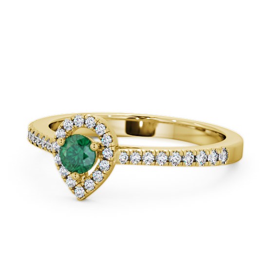  Halo Emerald and Diamond 0.34ct Ring 9K Yellow Gold - Ruelle GEM17_YG_EM_THUMB2 