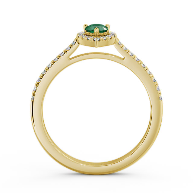 Halo Emerald and Diamond 0.34ct Ring 18K Yellow Gold - Ruelle GEM17_YG_EM_UP