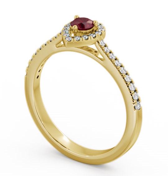 Halo Ruby and Diamond 0.37ct Ring 18K Yellow Gold GEM17_YG_RU_THUMB1