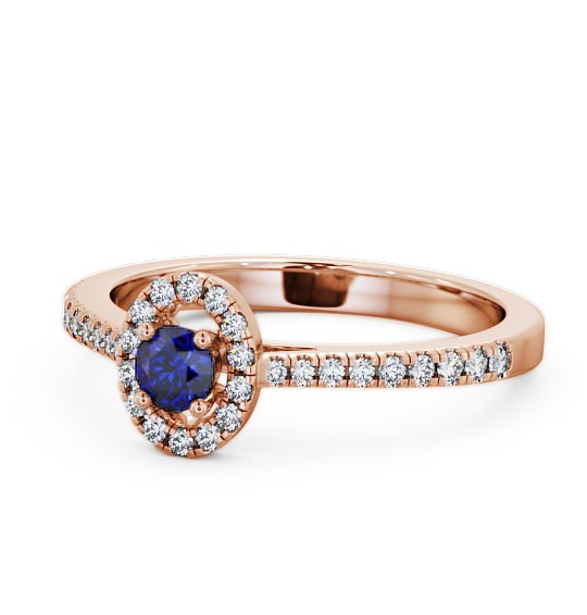  Halo Blue Sapphire and Diamond 0.36ct Ring 9K Rose Gold - Verel GEM18_RG_BS_THUMB2 