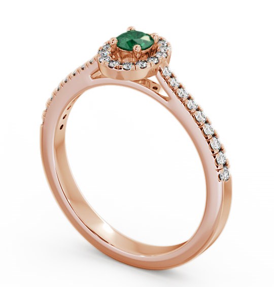 Halo Emerald and Diamond 0.33ct Ring 9K Rose Gold GEM18_RG_EM_THUMB1