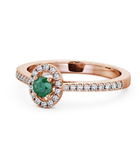  Halo Emerald and Diamond 0.33ct Ring 9K Rose Gold - Verel GEM18_RG_EM_THUMB2 