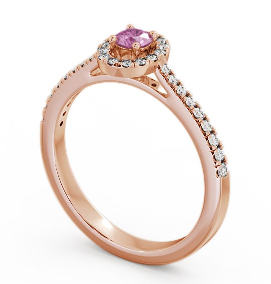 Halo Pink Sapphire and Diamond 0.36ct Ring 9K Rose Gold GEM18_RG_PS_THUMB1