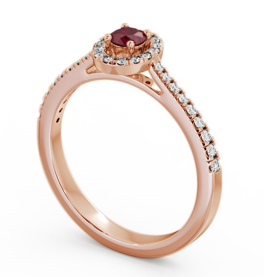 Halo Ruby and Diamond 0.36ct Ring 9K Rose Gold GEM18_RG_RU_THUMB1