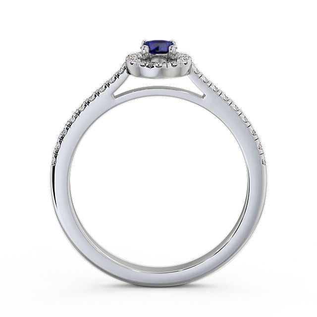 Halo Blue Sapphire and Diamond 0.36ct Ring 18K White Gold - Verel GEM18_WG_BS_UP