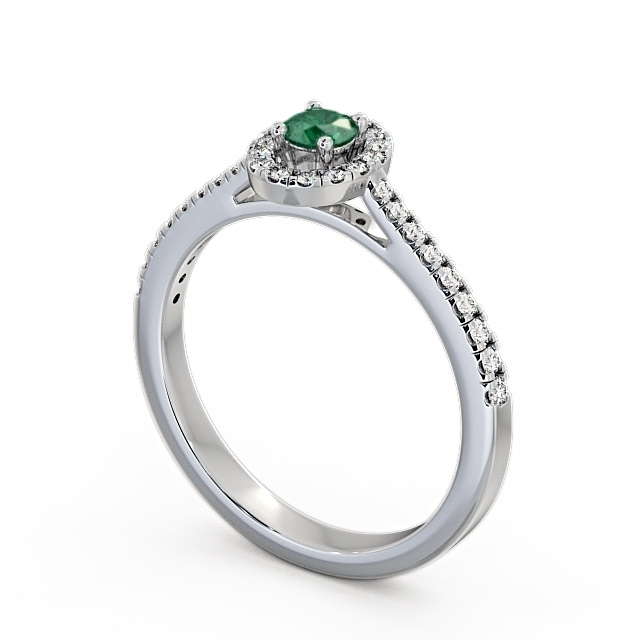 Halo Emerald and Diamond 0.33ct Ring Platinum - Verel GEM18_WG_EM_SIDE
