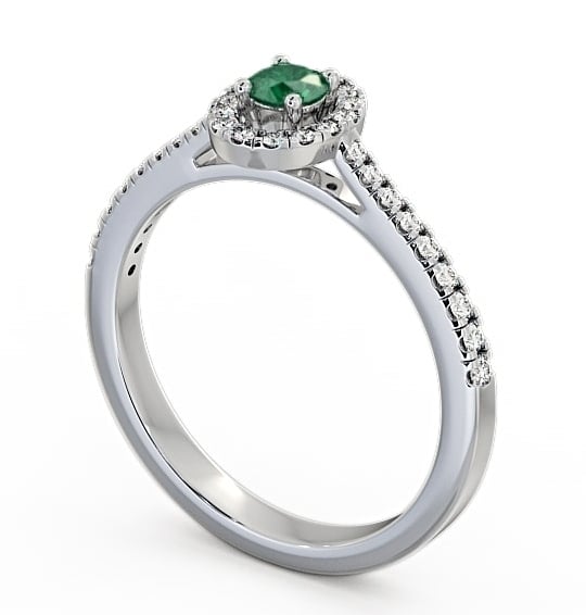 Halo Emerald and Diamond 0.33ct Ring 9K White Gold - Verel GEM18_WG_EM_THUMB1