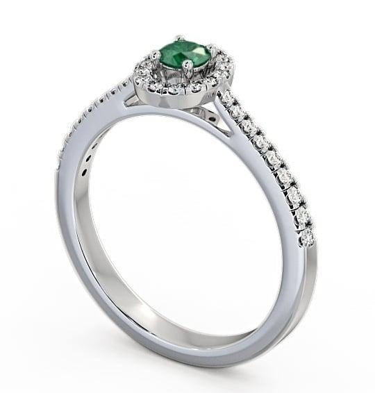 Halo Emerald and Diamond 0.33ct Ring Palladium GEM18_WG_EM_THUMB1