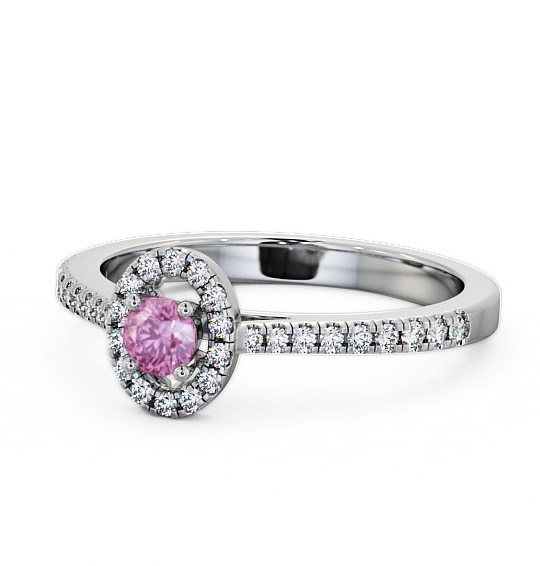  Halo Pink Sapphire and Diamond 0.36ct Ring Platinum - Verel GEM18_WG_PS_THUMB2 