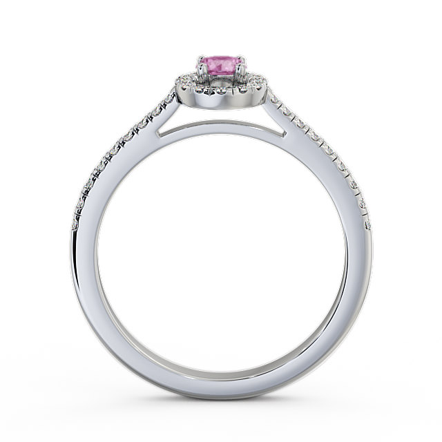 Halo Pink Sapphire and Diamond 0.36ct Ring 9K White Gold - Verel GEM18_WG_PS_UP
