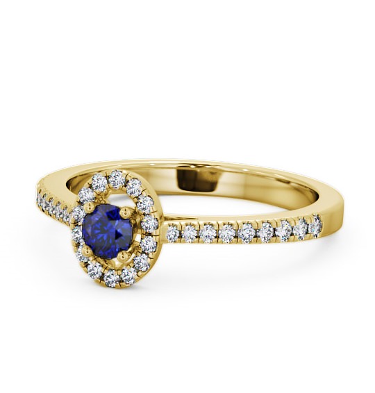  Halo Blue Sapphire and Diamond 0.36ct Ring 9K Yellow Gold - Verel GEM18_YG_BS_THUMB2 
