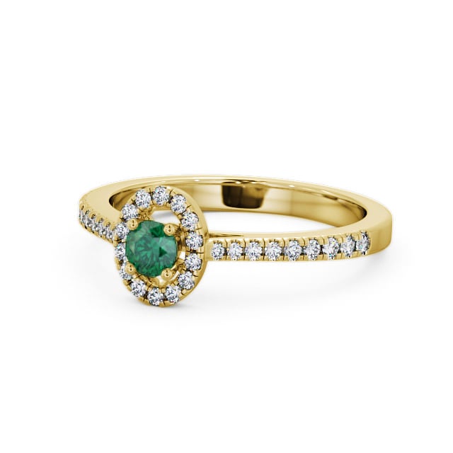 Halo Emerald and Diamond 0.33ct Ring 9K Yellow Gold - Verel GEM18_YG_EM_FLAT