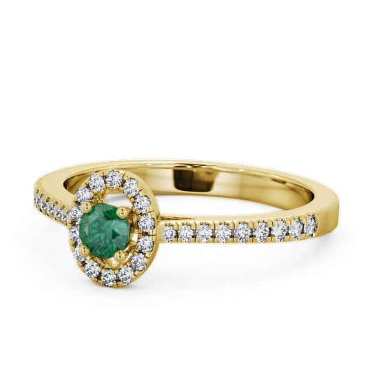  Halo Emerald and Diamond 0.33ct Ring 9K Yellow Gold - Verel GEM18_YG_EM_THUMB2 