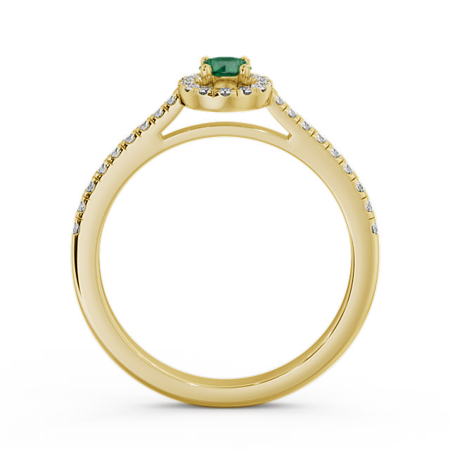 Halo Emerald and Diamond 0.33ct Ring 9K Yellow Gold - Verel GEM18_YG_EM_UP