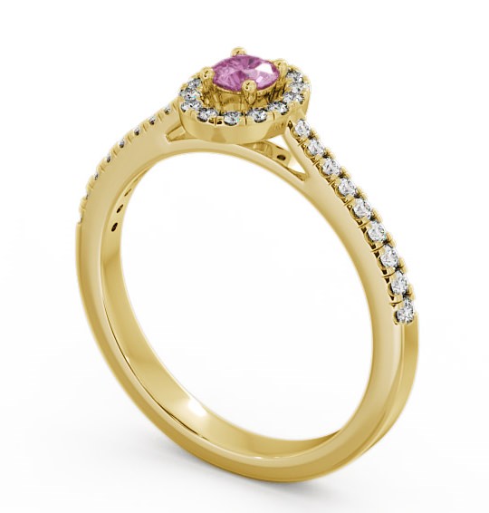 Halo Pink Sapphire and Diamond 0.36ct Ring 18K Yellow Gold GEM18_YG_PS_THUMB1