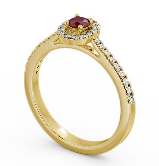 Halo Ruby and Diamond 0.36ct Ring 18K Yellow Gold GEM18_YG_RU_THUMB1