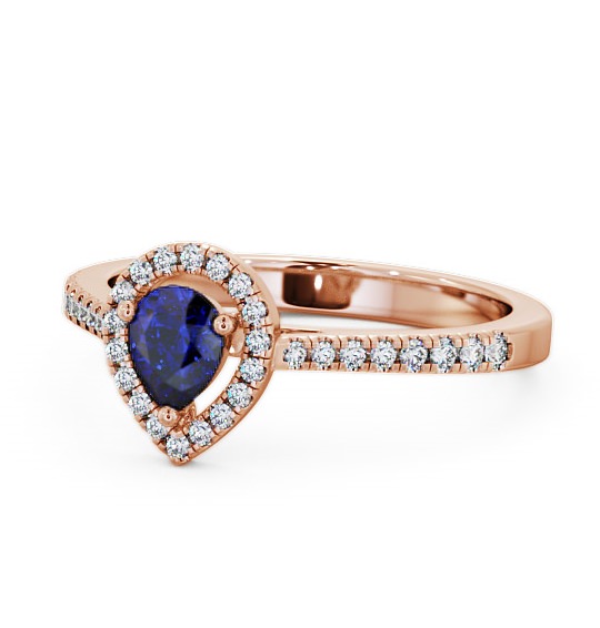  Halo Blue Sapphire and Diamond 0.57ct Ring 9K Rose Gold - Orla GEM19_RG_BS_THUMB2 