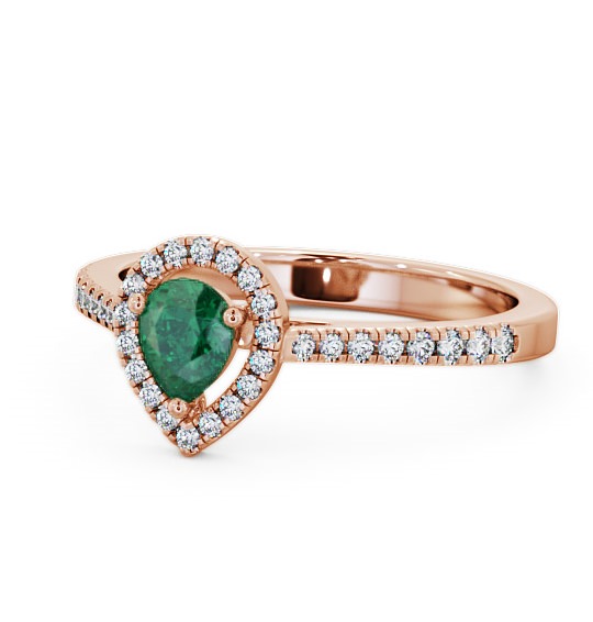 Halo Emerald and Diamond 0.52ct Ring 9K Rose Gold GEM19_RG_EM_THUMB2 