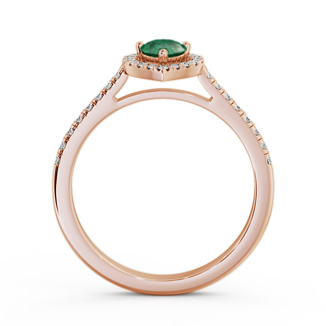 Halo Emerald and Diamond 0.52ct Ring 18K Rose Gold - Orla GEM19_RG_EM_UP