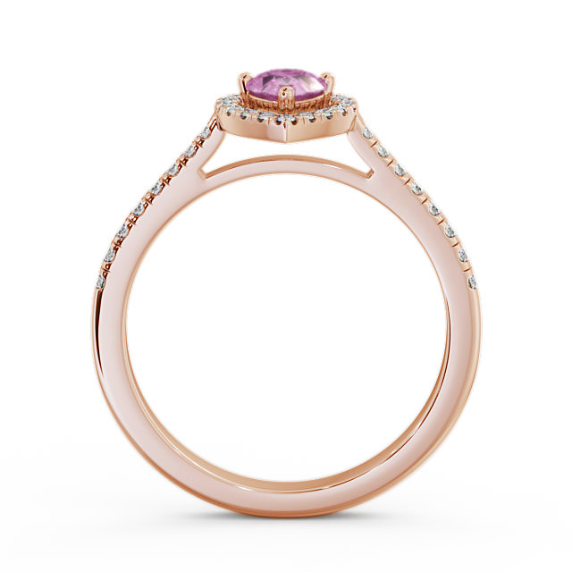 Halo Pink Sapphire and Diamond 0.57ct Ring 18K Rose Gold - Orla GEM19_RG_PS_UP