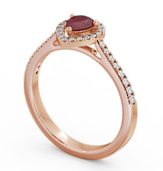 Halo Ruby and Diamond 0.57ct Ring 18K Rose Gold GEM19_RG_RU_THUMB1 