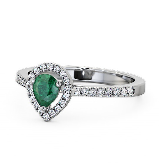  Halo Emerald and Diamond 0.52ct Ring 9K White Gold - Orla GEM19_WG_EM_THUMB2 