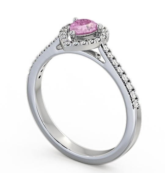 Halo Pink Sapphire and Diamond 0.57ct Ring Platinum GEM19_WG_PS_THUMB1