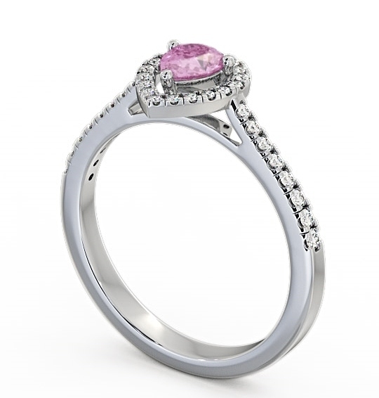 Halo Pink Sapphire and Diamond 0.57ct Ring 18K White Gold GEM19_WG_PS_THUMB1