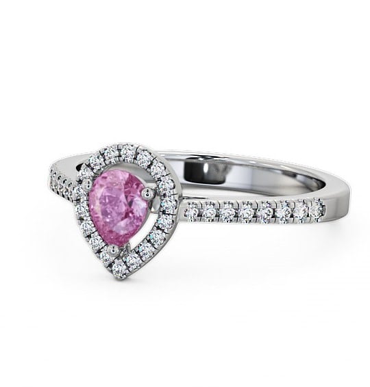 Halo Pink Sapphire and Diamond 0.57ct Ring Palladium GEM19_WG_PS_THUMB2 
