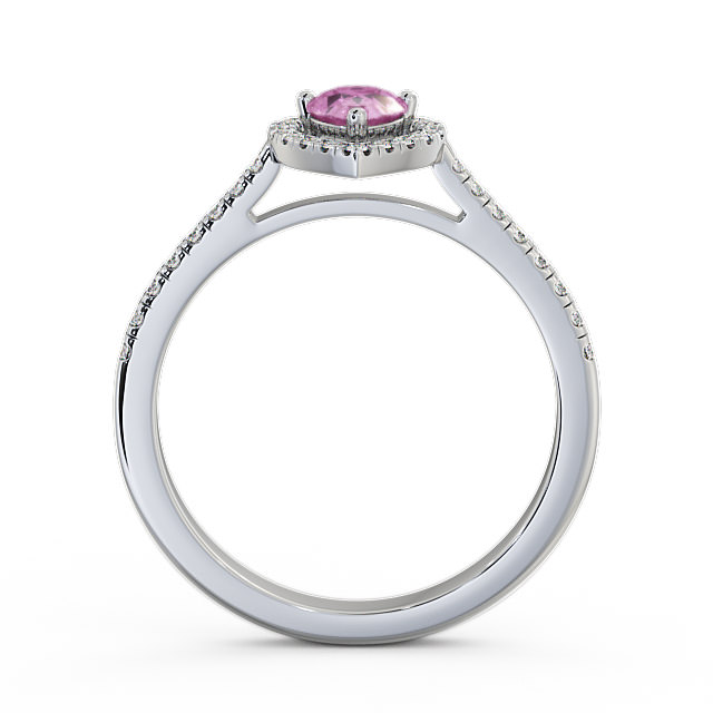 Halo Pink Sapphire and Diamond 0.57ct Ring 9K White Gold - Orla GEM19_WG_PS_UP