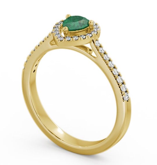 Halo Emerald and Diamond 0.52ct Ring 9K Yellow Gold GEM19_YG_EM_THUMB1 