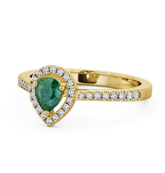 Halo Emerald and Diamond 0.52ct Ring 9K Yellow Gold GEM19_YG_EM_THUMB2 