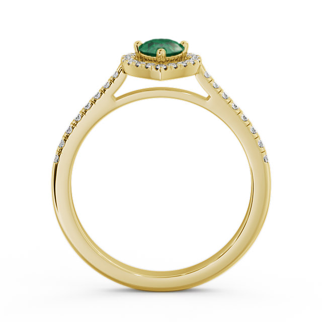 Halo Emerald and Diamond 0.52ct Ring 9K Yellow Gold - Orla GEM19_YG_EM_UP