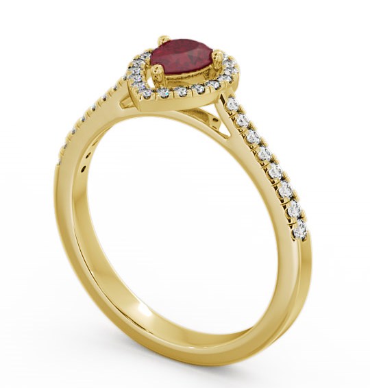 Halo Ruby and Diamond 0.57ct Ring 9K Yellow Gold GEM19_YG_RU_THUMB1 