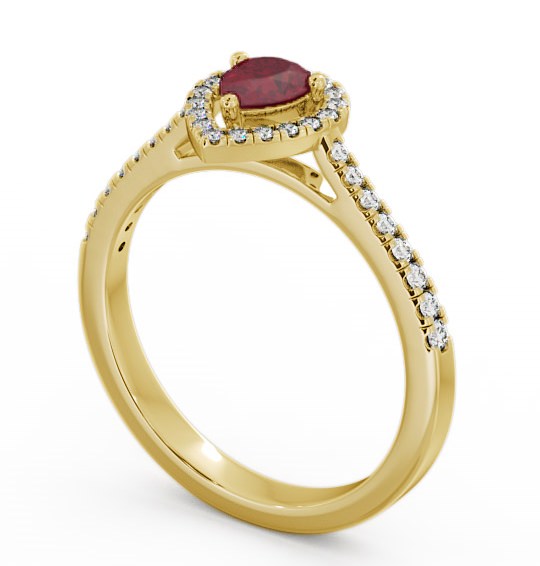 Halo Ruby and Diamond 0.57ct Ring 9K Yellow Gold GEM19_YG_RU_THUMB1