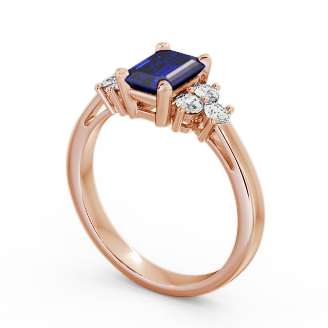 Blue Sapphire and Diamond 1.51ct Ring 9K Rose Gold - Ambra GEM1_RG_BS_SIDE
