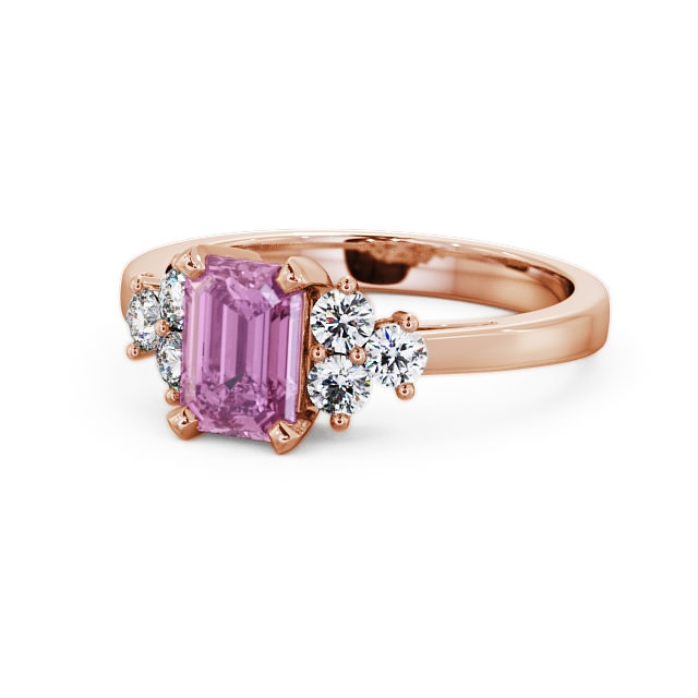 Pink Sapphire and Diamond 1.51ct Ring 18K Rose Gold - Ambra GEM1_RG_PS_FLAT