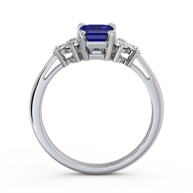 Blue Sapphire and Diamond 1.51ct Ring 18K White Gold - Ambra GEM1_WG_BS_UP
