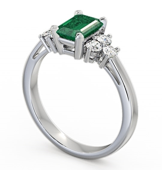 Emerald and Diamond 1.26ct Ring 9K White Gold - Ambra GEM1_WG_EM_THUMB1