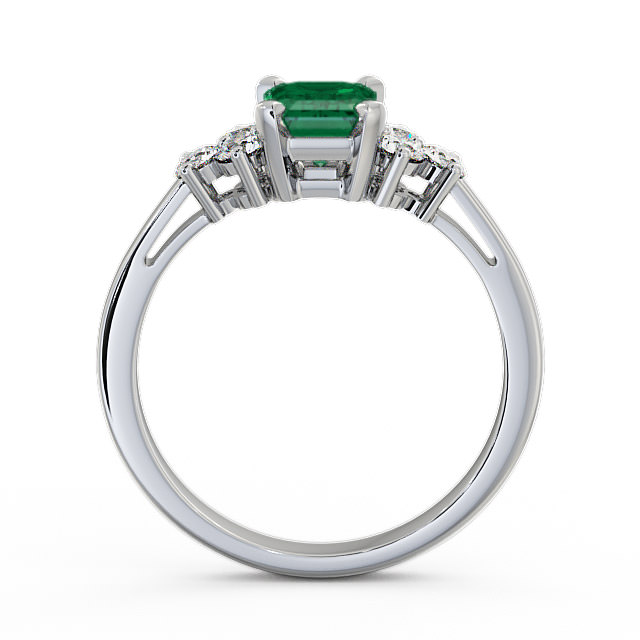 Emerald and Diamond 1.26ct Ring 9K White Gold - Ambra GEM1_WG_EM_UP
