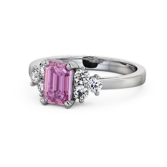 Pink Sapphire and Diamond 1.51ct Ring Palladium - Ambra GEM1_WG_PS_FLAT