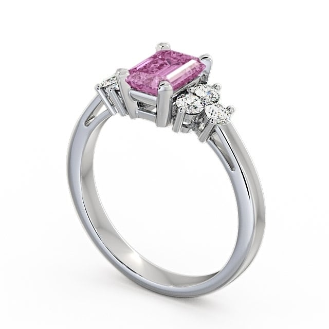 Pink Sapphire and Diamond 1.51ct Ring 18K White Gold - Ambra GEM1_WG_PS_SIDE