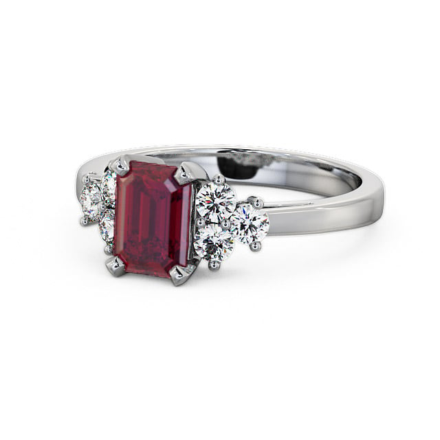Ruby and Diamond 1.51ct Ring Palladium - Ambra GEM1_WG_RU_FLAT