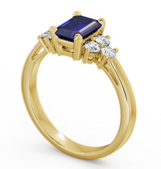 Blue Sapphire and Diamond 1.51ct Ring 18K Yellow Gold - Ambra GEM1_YG_BS_THUMB1