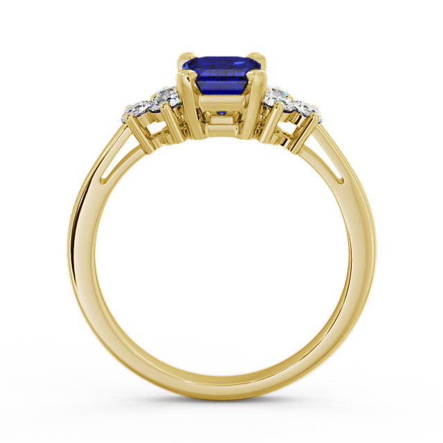 Blue Sapphire and Diamond 1.51ct Ring 9K Yellow Gold - Ambra GEM1_YG_BS_UP