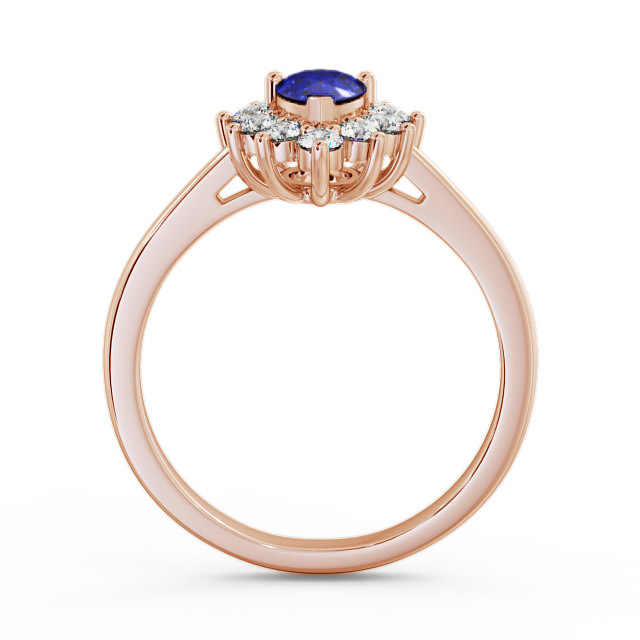 Cluster Blue Sapphire and Diamond 0.85ct Ring 18K Rose Gold - Lacey GEM20_RG_BS_UP