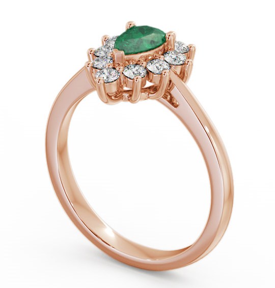 Cluster Emerald and Diamond 0.80ct Ring 18K Rose Gold - Lacey GEM20_RG_EM_THUMB1