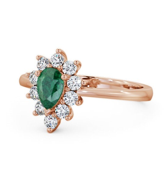 Cluster Emerald and Diamond 0.80ct Ring 18K Rose Gold - Lacey GEM20_RG_EM_THUMB2 