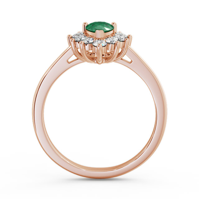 Cluster Emerald and Diamond 0.80ct Ring 18K Rose Gold - Lacey GEM20_RG_EM_UP